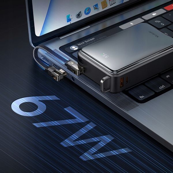 MCDODO POWERBANK 20000MAH Z WYŚWIETLACZEM 3X USB USB-C 67W + KABEL USB-C PD zdjęcie 9