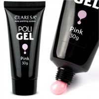 CLARESA POLI GEL PINK AKRYLOŻEL DO PRZEDŁUŻANIA PAZNOKCI TPO FREE 30 G