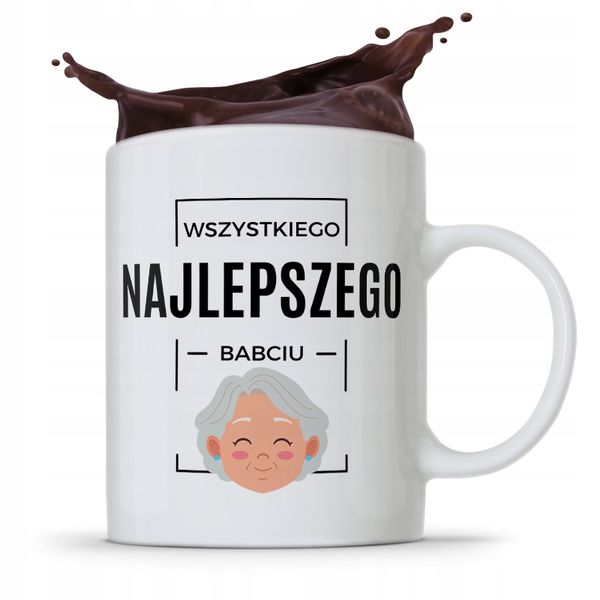 Kubek Babci Na Imieniny Wszystkiego Najlepszego Z Nadrukiem Ze Zdjęciem zdjęcie 1