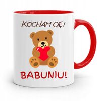 Kubek Czerwony Dla Babci Kocham Cię Babuniu Z Nadrukiem Ze Zdjęciem