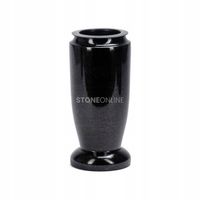 Elegancki WAZON z czarnego GRANITU WELEGANT10 na cmentarz StoneOnline