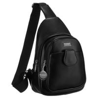 czarna funkcjonalna saszetka damska z szerokim regulowanym paskiem nerka