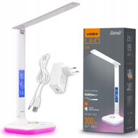 Lampa biurkowa LED RGBW biała z wyświetlaczem dotykowa zmiana barw Videx