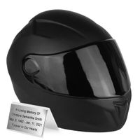 Kask motocyklowy - ceramiczna urna pogrzebowa / Plakietka