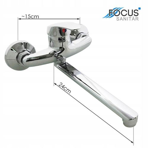 BATERIA KUCHENNA ŚCIENNA UMYWALKOWA OBROTOWA DŁUGA WYLEWKA KRAN DO KUCHNI na Arena.pl