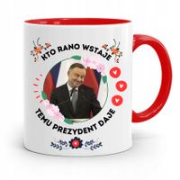 Kubek Czerwony Prezydenta Andrzej Duda Pis Zdrowie Z Nadrukiem Ze Zdjęciem