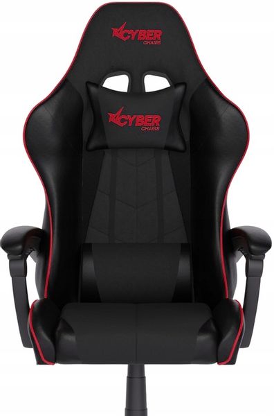 FOTEL GAMINGOWY CYBER CHAIRS SELECT RED - CZARNY - BIUROWY zdjęcie 1