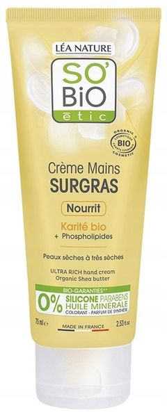 SO'BiO Etic Creme Mains Surgras Karite Krem do rąk zdjęcie 1