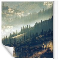 Fototapeta Las Góry Mgła Drzewa do Sypialni 135x90