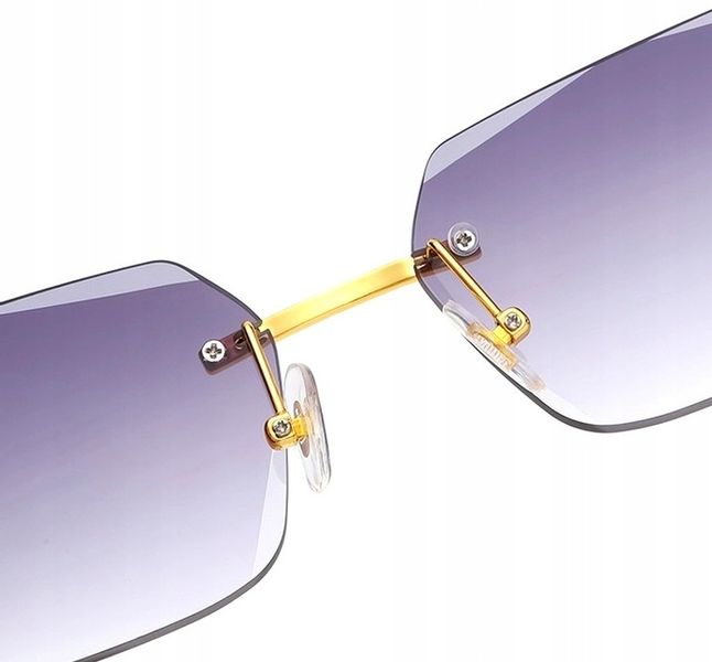 Okulary Przeciwsłoneczne bezramkowe prostokątne Damskie męskie UV400 Brąz zdjęcie 14