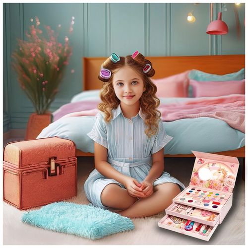 KOSMETYKI DLA DZIECI W SZKATUŁCE JEDNOROŻEC KORALIKI CIENIE LAKIERY KUFEREK na Arena.pl