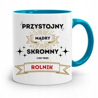 Dla Rolnika Kubek Błękitny Przystojny Skromny Z Nadrukiem Ze Zdjęciem