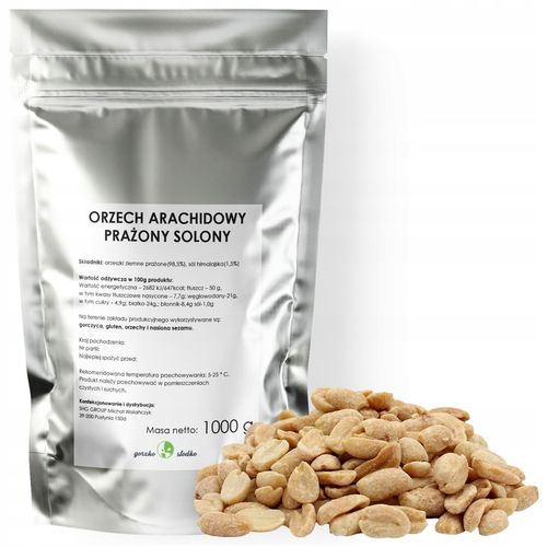ORZECHY ZIEMNE SOLONE 1 kg prażone arachidowe z solą przekąska dla dzieci na Arena.pl