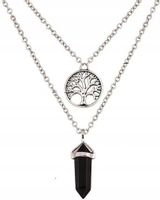 Naszyjnik choker tree srebrny BLACK GEM łańcuch