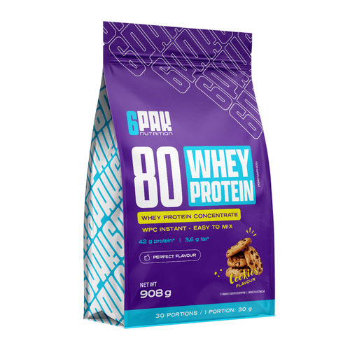 6PAK 80 WHEY PROTEIN odżywka białkowa WPC 908 g smak ciasteczko na Arena.pl