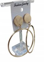 Klipsy wiszące geometryczne złote codzienne c94