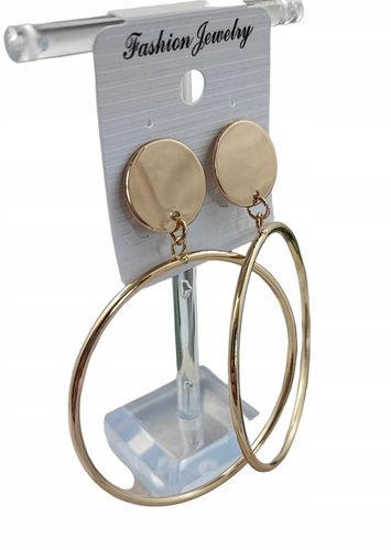 Klipsy wiszące geometryczne złote codzienne c94 na Arena.pl