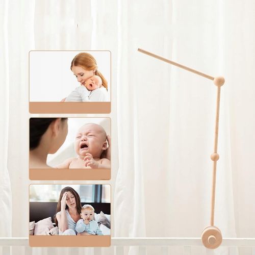 Ruchomy drewniany uchwyt do łóżeczka dziecięcego do karuzeli naturalny na Arena.pl