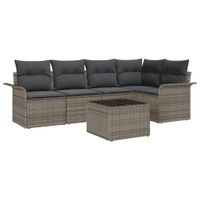 Zestaw Sof na Ogród 6 pcs 242.5 x 132.5 x 85 cm Polirattan