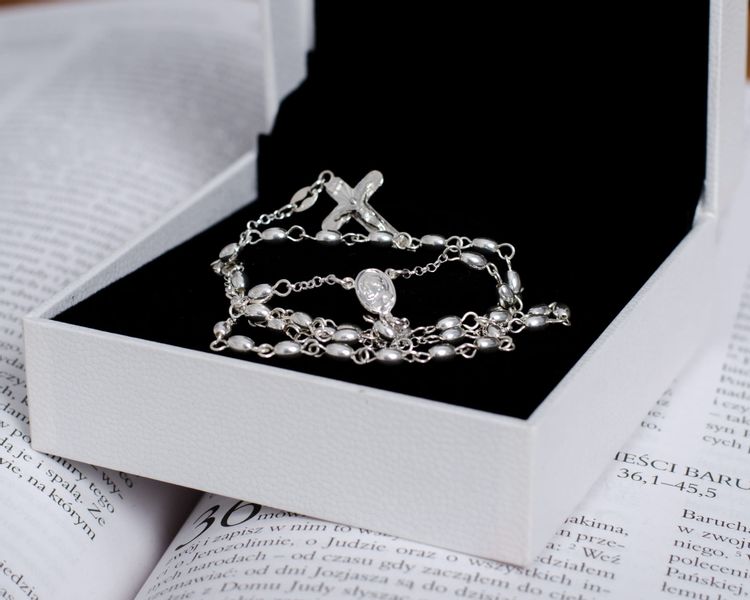 Różaniec ze srebra próby 925 RT-28 zdjęcie 6