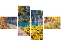 140CM 70 OBRAZ JEZIORO PLITVICE JESIENIĄ ŚCIENNY