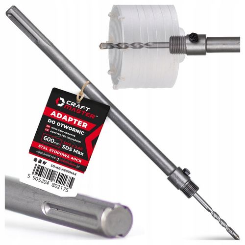 ADAPTER do OTWORNIC PRZEDŁUŻKA 600mm M22x2.0 KORONKI SDS MAX do BETONU na Arena.pl