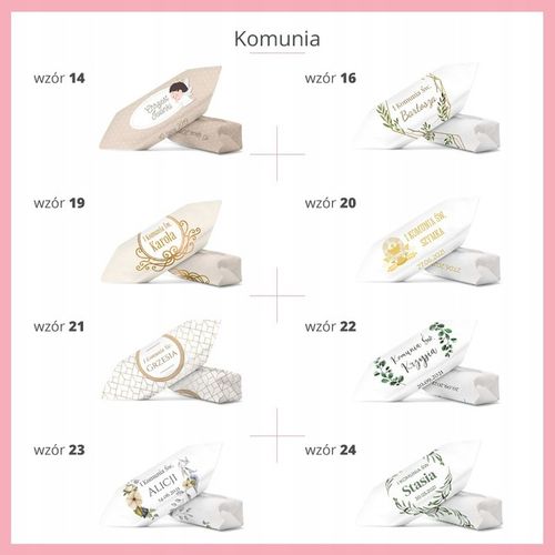 KRÓWKI NA ŚLUB CHRZEST KOMUNIĘ 1 KG Personalizowane krówki prezentowe na Arena.pl