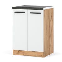 Szafka Kuchenna Stojąca Z Blatem Modułowa Blande 60cm Wotan Biały Mat