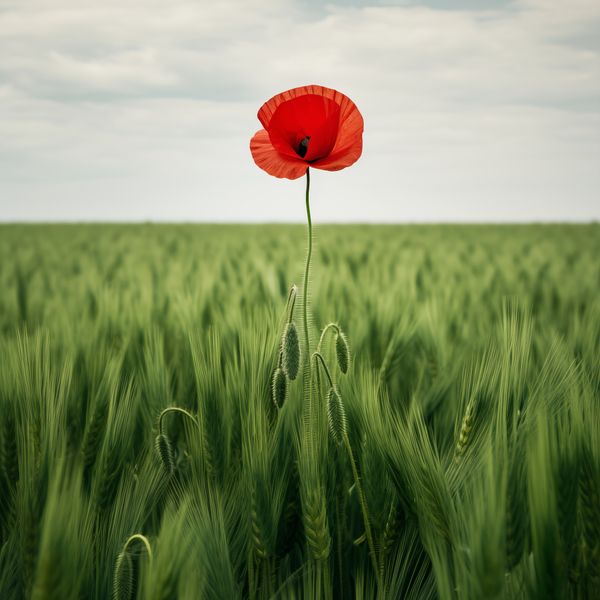 Plakat 40x40cm Samotny Mak na Polu zdjęcie 1