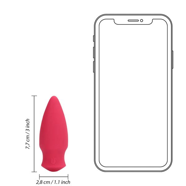 Cone Shaped Bullet Vibrator - Blushing Red zdjęcie 7