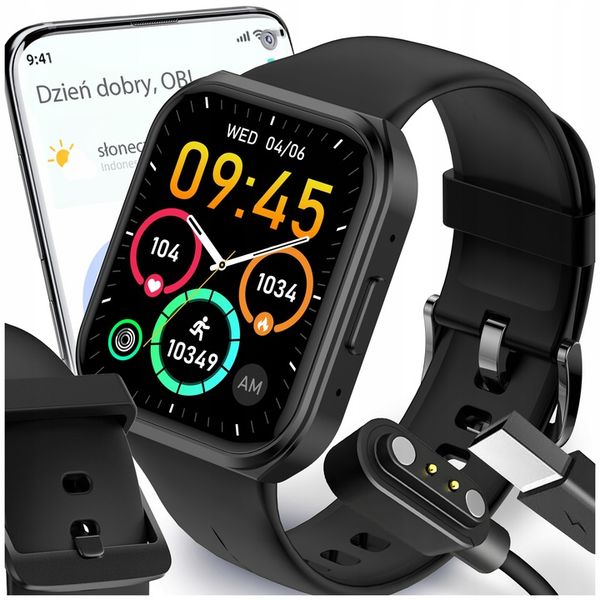 SMARTWATCH MĘSKI ROZMOWY ZEGAREK SPORTOWY GRY MENU POLSKIE POMIARY SMS zdjęcie 1