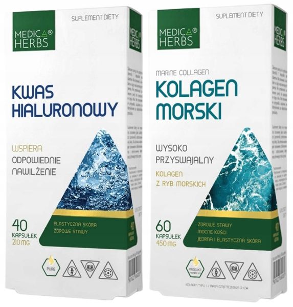 Zestaw Kolagen morski + Kwas hialuronowy Nawilżenie stawów Jędrna skóra zdjęcie 1