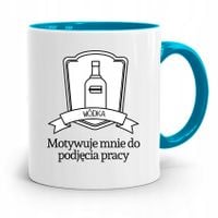 Kubek Błękitny Budowlańca Motywuje Mnie Do Pracy Z Nadrukiem Ze Zdjęciem