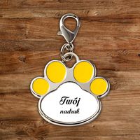 Identyfikator dla kota z Twoim nadrukiem - żółta łapa