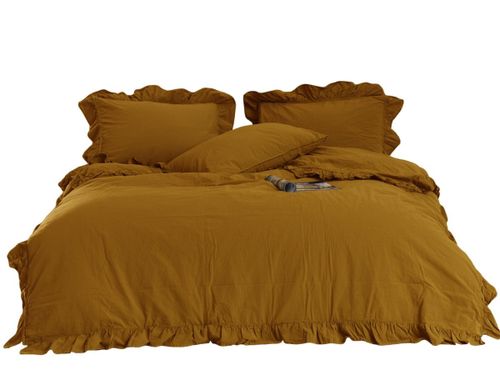 Pościel bawełniana MUSTARD/220X200(P) STONEWASHED na Arena.pl