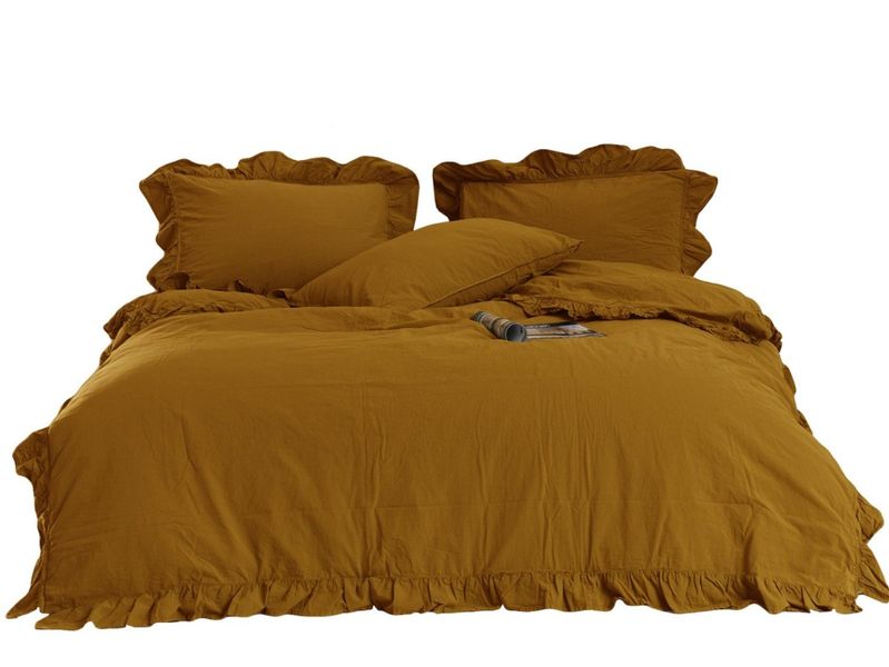 Pościel bawełniana MUSTARD/220X200(P) STONEWASHED zdjęcie 2