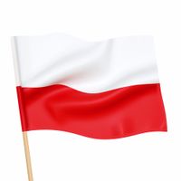 Flaga Polski biało-czerwona materiałowa na trzonek maszt, 90x150 cm