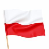 Flaga Polski biało-czerwona materiałowa na trzonek maszt, 90x150 cm