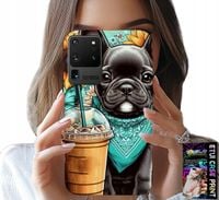 ETUI DO SAMSUNG GALAXY S20 Ultra - BULDOG COFFI LOVE, SŁONECZNIKI, PSI CASE