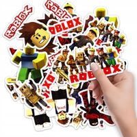 NAKLEJKI ETYKIETY NA ZESZYT NALEPKA Z POSTACIAMI GRA ROBLOX WZORY 10SZT