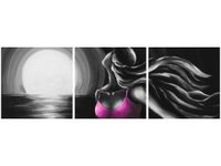 90X30CM DZIEWCZYNA SUKIENCE TRÓJ OBRAZ