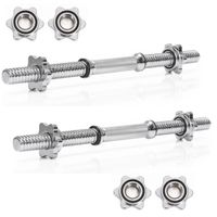 Gryf krótki 48 cm do hantli z zaciskami zestaw 2 szt. gwintowane 28 mm stal chromowana