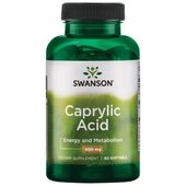 SWANSON Caprylic Acid - Kwas kaprylowy 600 mg (60 kaps.)