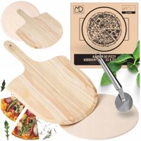 Kamień do pizzy szamotowy + łopata nóż do krojenia pizzy + deska ZESTAW