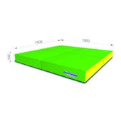 materac Kometa 100x100x10 czteroczęściowy jasnozielono-żółty MALPISZON.PL