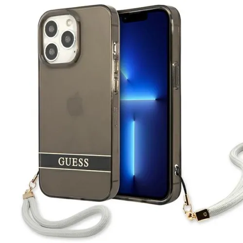 Etui Guess Translucent Strap na iPhone 13 Pro / iPhone 13 - czarne na Arena.pl