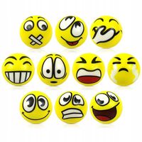 12x PIŁKA PIANKOWA UŚMIECH KOLOROWA ZABAWKA ANTYSTRESOWA LEKKA MIĘKKA 6cm