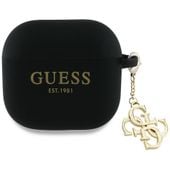 guess gua4lecg4k airpods 4 cover         czarny/black silicone 4g charm