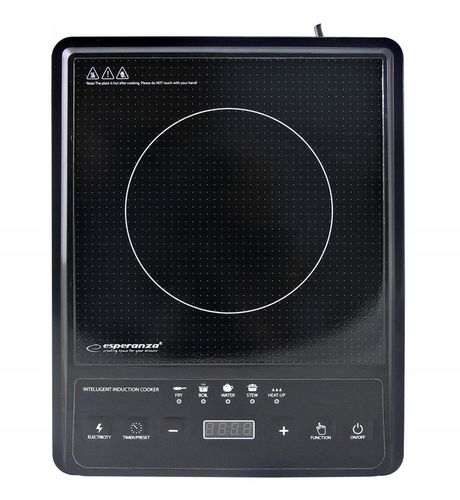 PŁYTA INDUKCYJNA KUCHENKA ELEKTRYCZNA 2000W TIMER 80°C~270°C 5 PROGRAMÓW na Arena.pl