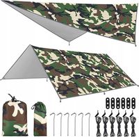 Płachta biwakowa TARP PLANDEKA 3x3 m Żagiel przeciwsłoneczny wodoodporny